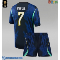 Fotballdrakt Barn Brasil Vinicius Junior #7 Bortedraktsett VM 2026 Kortermet (+ Korte bukser)